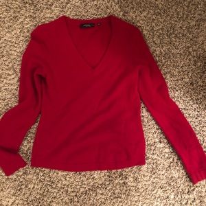 Cashmere red saks fifth avenue sweater SZ M
